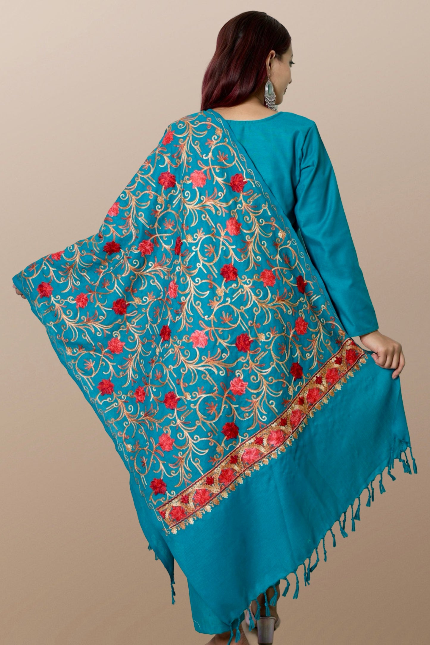 plus size winter wear suit set women woolen Kurta kurti pant dupatta 36 38 40 42 44 46 48 S M L XL XXL 3XL warm woollen ethnic indian festival daily wear stylish ladies straight long comfortable curvy