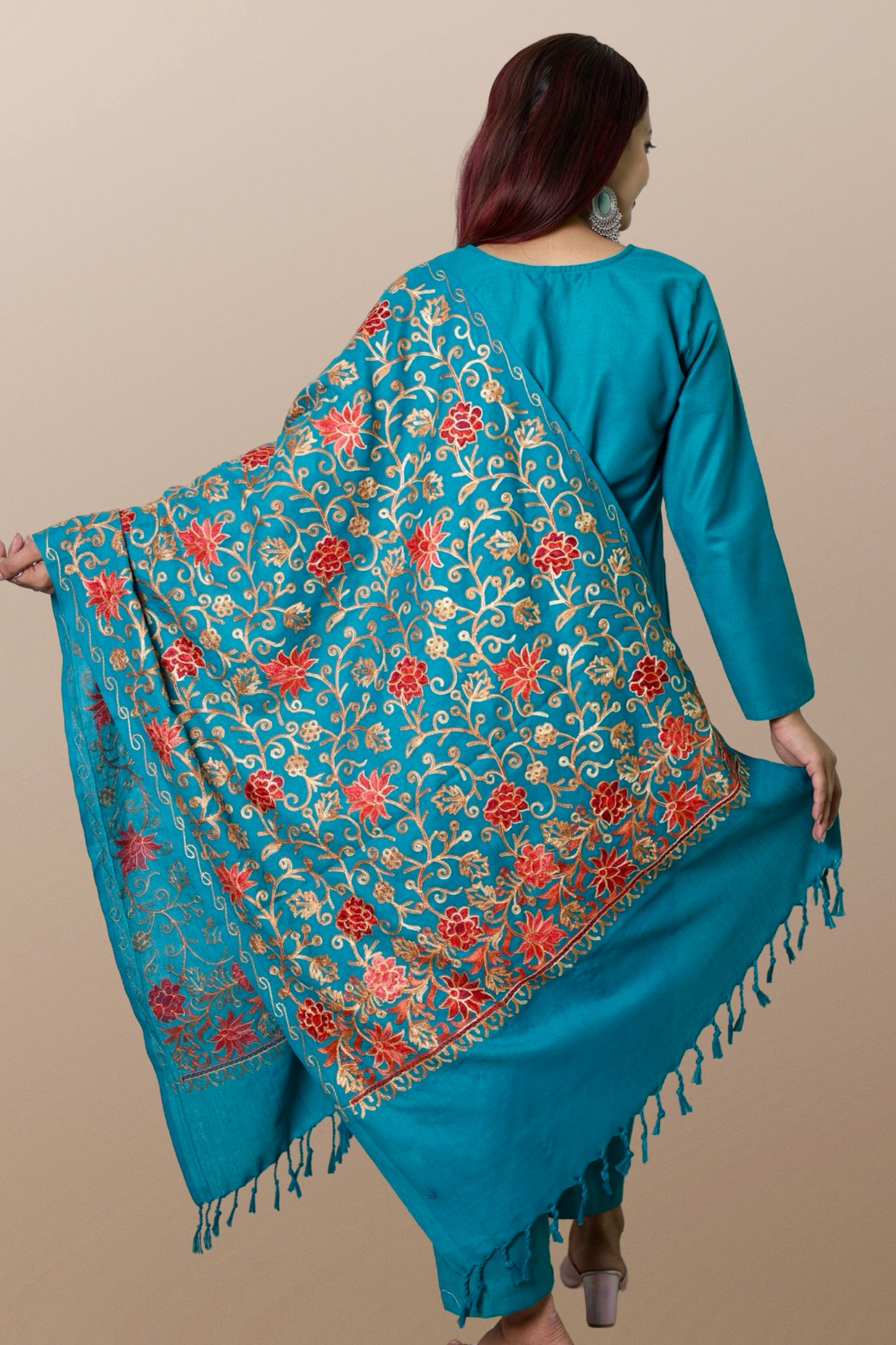 plus size winter wear suit set women woolen Kurta kurti pant dupatta 36 38 40 42 44 46 48 S M L XL XXL 3XL warm woollen ethnic indian festival daily wear stylish ladies straight long comfortable curvy