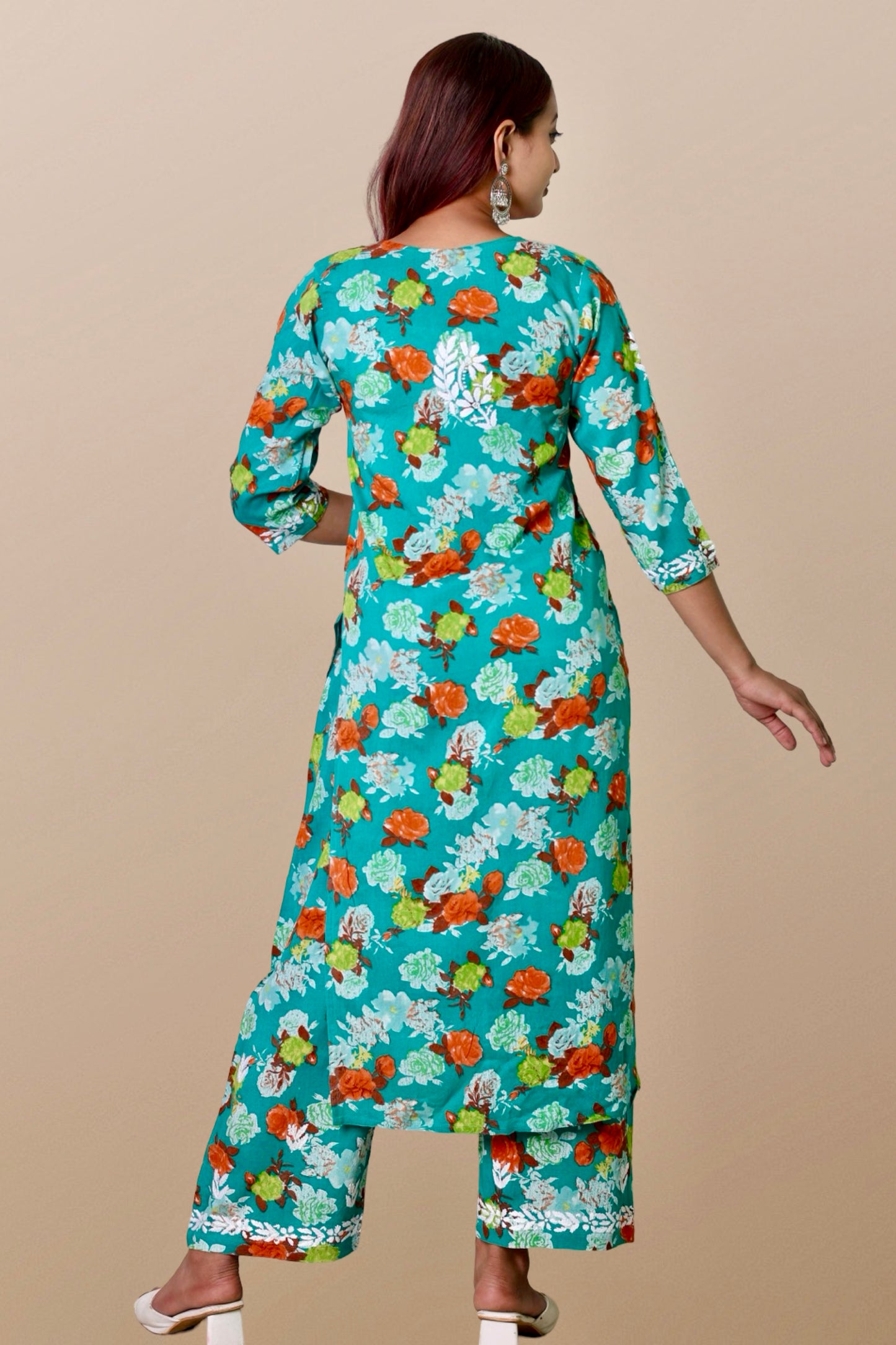 chikankari suit set women hand embroidery lucknowi chikan kurti palazzo bottom set rayon lightweight festival daily wear comfortable ethnic formal straight fit lakhnavi chicken kurta pant plazzo sizes XXS XS S M L XL XXL