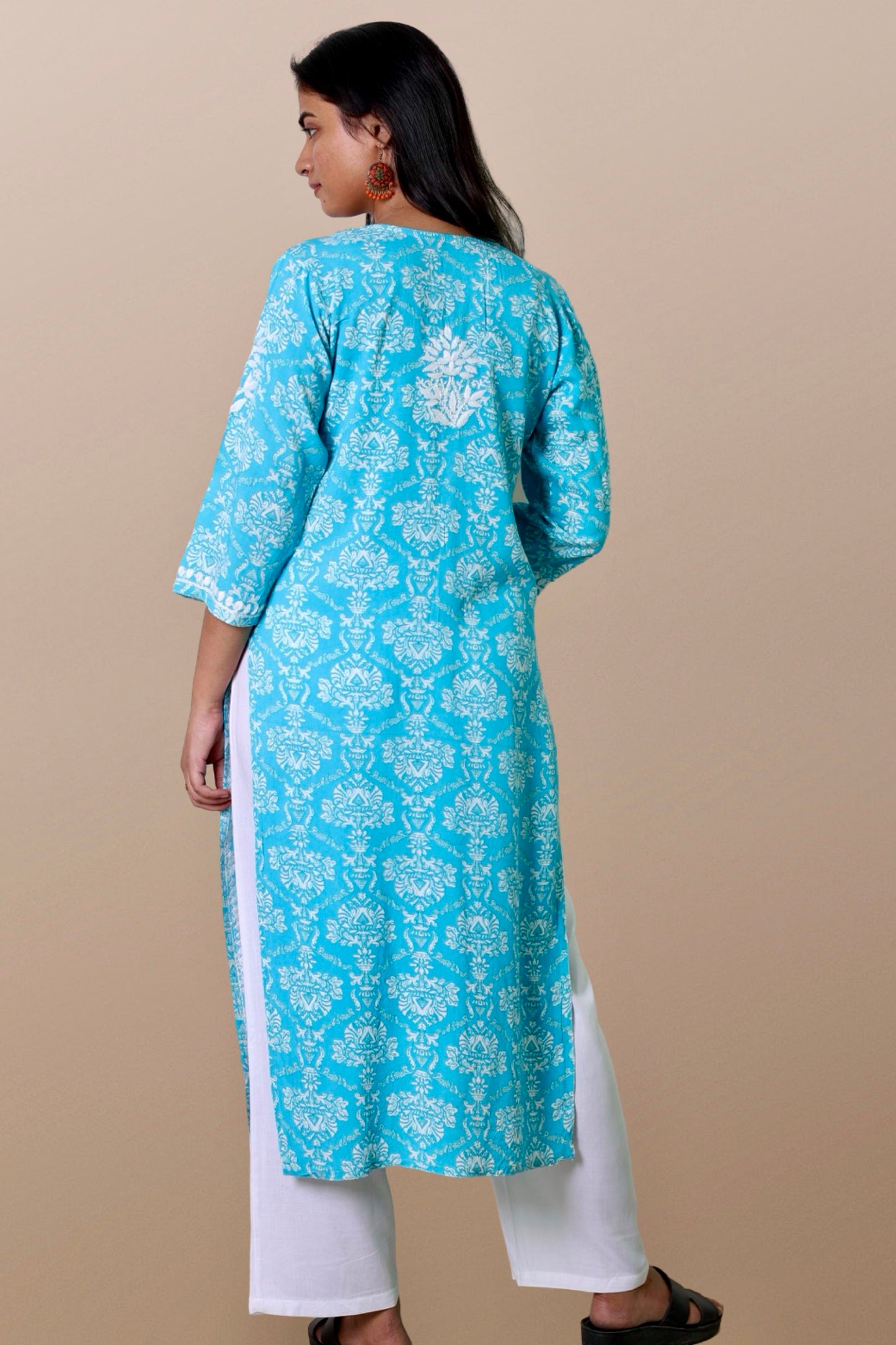 chikankari kurta women embroidered premium lucknowi chikan kurti ethnic summer latest collection lightweight festival daily wear casual comfortable straight fit