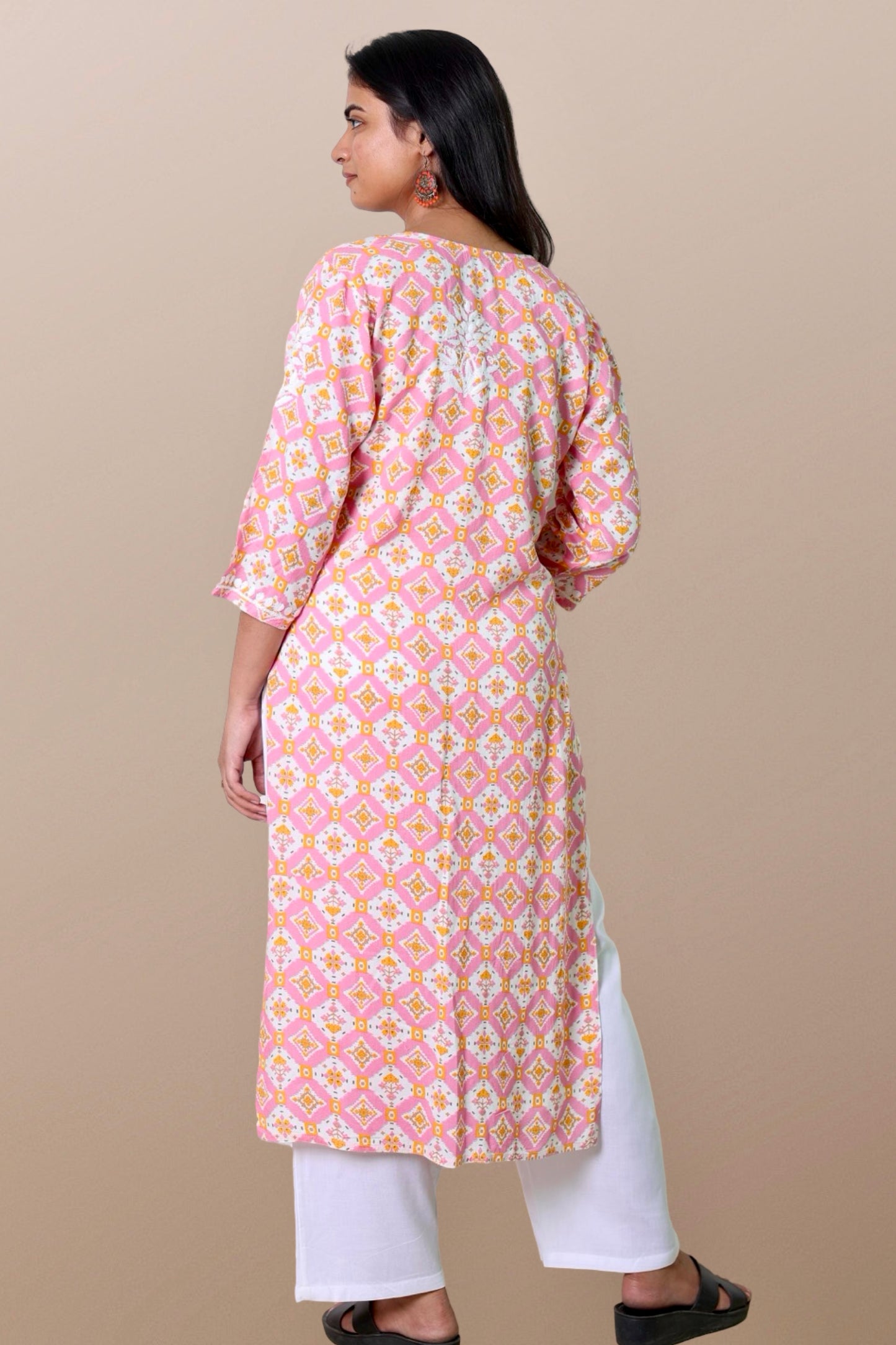 chikankari kurta women embroidered premium lucknowi chikan kurti ethnic summer latest collection lightweight festival daily wear casual comfortable straight fit