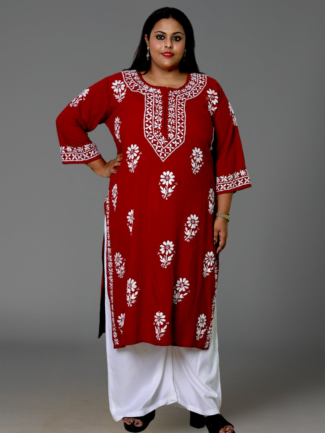 plus size chikankari kurta women ethnic embroidered lucknowi chikan kurti festival daily wear handcrafted casual summer comfortable straight fit lakhnavi chicken ladies 3XL 4XL 5XL 6XL 7XL 8XL 9XL 10XL 11XL, 12XL, 13XL, 14XL, 15XL.