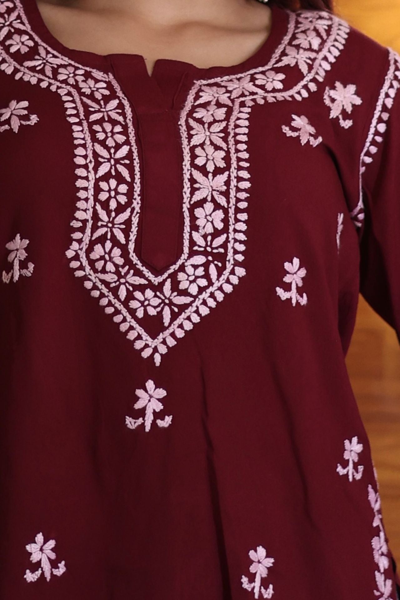 chikankari top short kurta ethnic embroidered lucknowi chikan tunic kurti womens festival daily wear girls handcrafted college wear casual summer comfortable regular formal straight fit