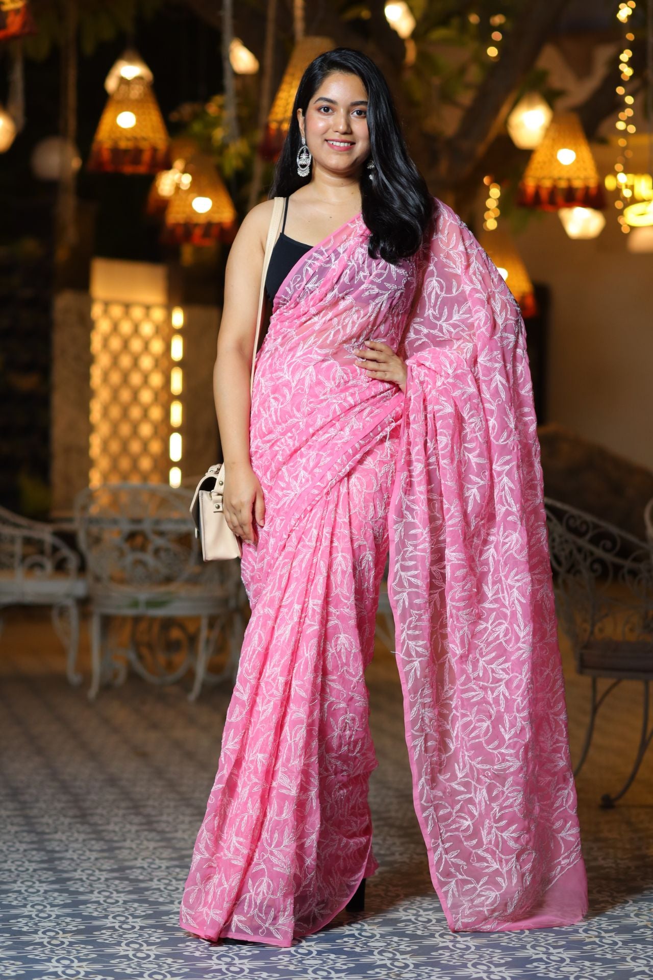 lucknowi chikankari handcrafted saree