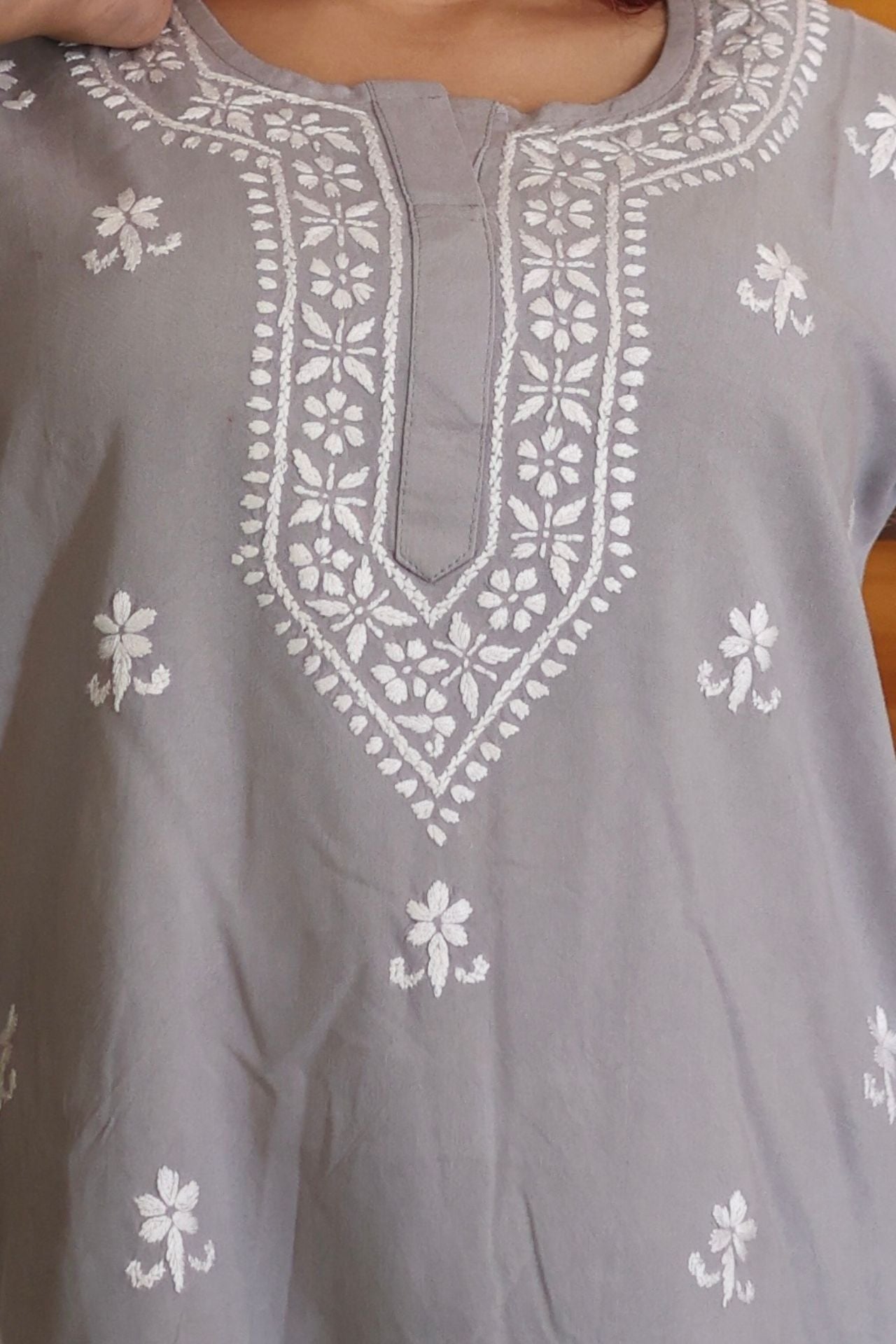chikankari top short kurta ethnic embroidered lucknowi chikan tunic kurti womens festival daily wear girls handcrafted college wear casual summer comfortable regular formal straight fit