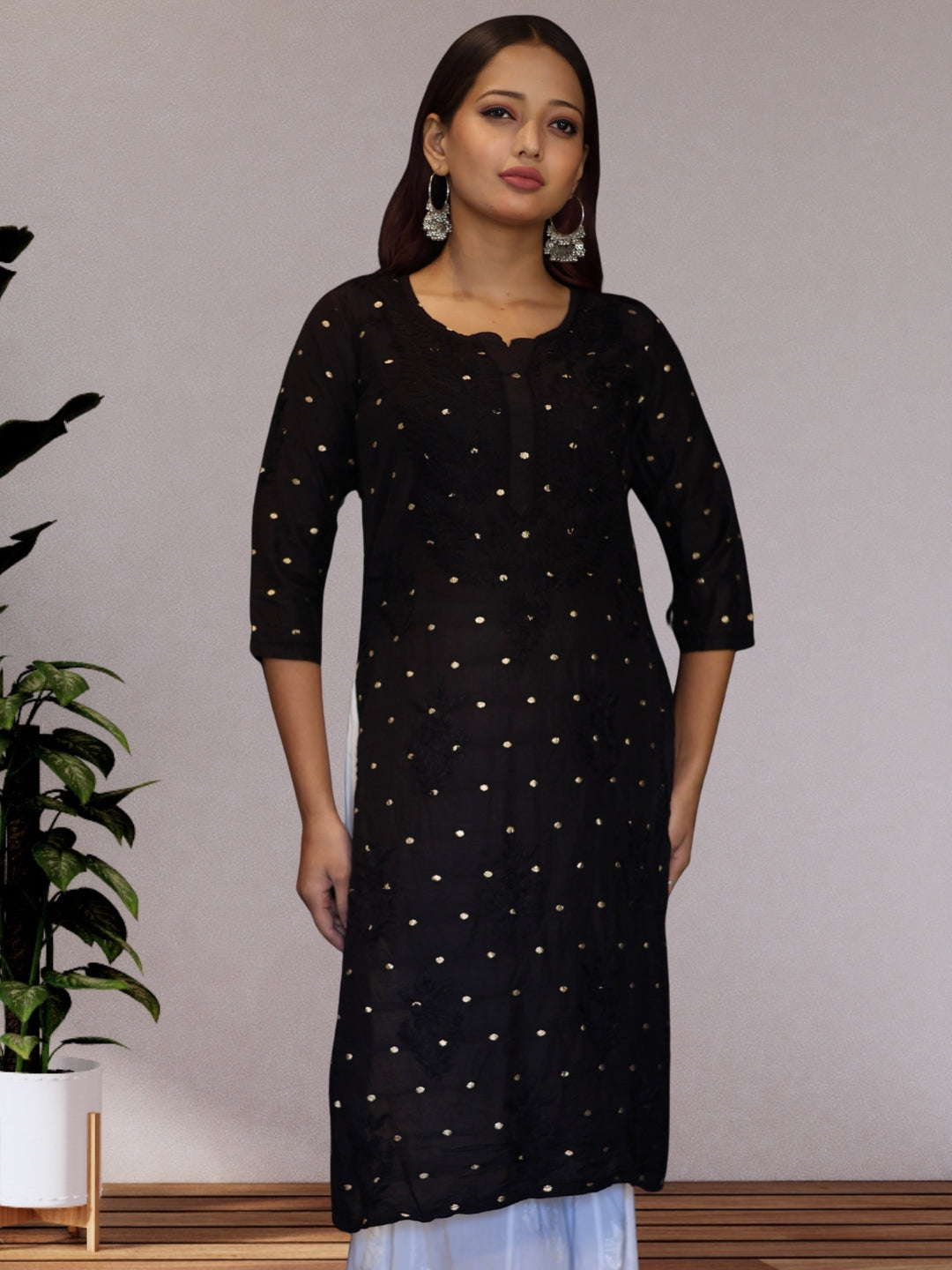 chikankari kurta women ethnic embroidered lucknowi chikan kurti festival daily wear girls handcrafted chanderi silk fabric casual summer comfortable regular formal straight fit lakhnavi chicken ladies