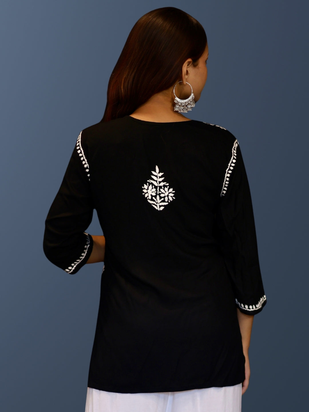 chikankari top short kurta ethnic embroidered lucknowi chikan tunic kurti womens festival daily wear girls handcrafted college wear casual summer comfortable regular formal straight fit