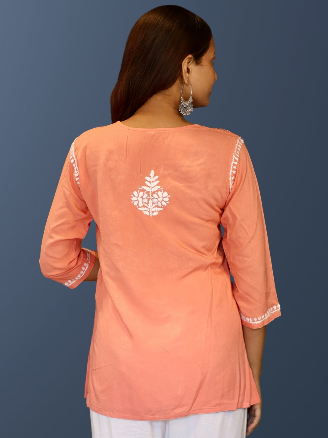 chikankari top short kurta ethnic embroidered lucknowi chikan tunic kurti womens festival daily wear girls handcrafted college wear casual summer comfortable regular formal straight fit