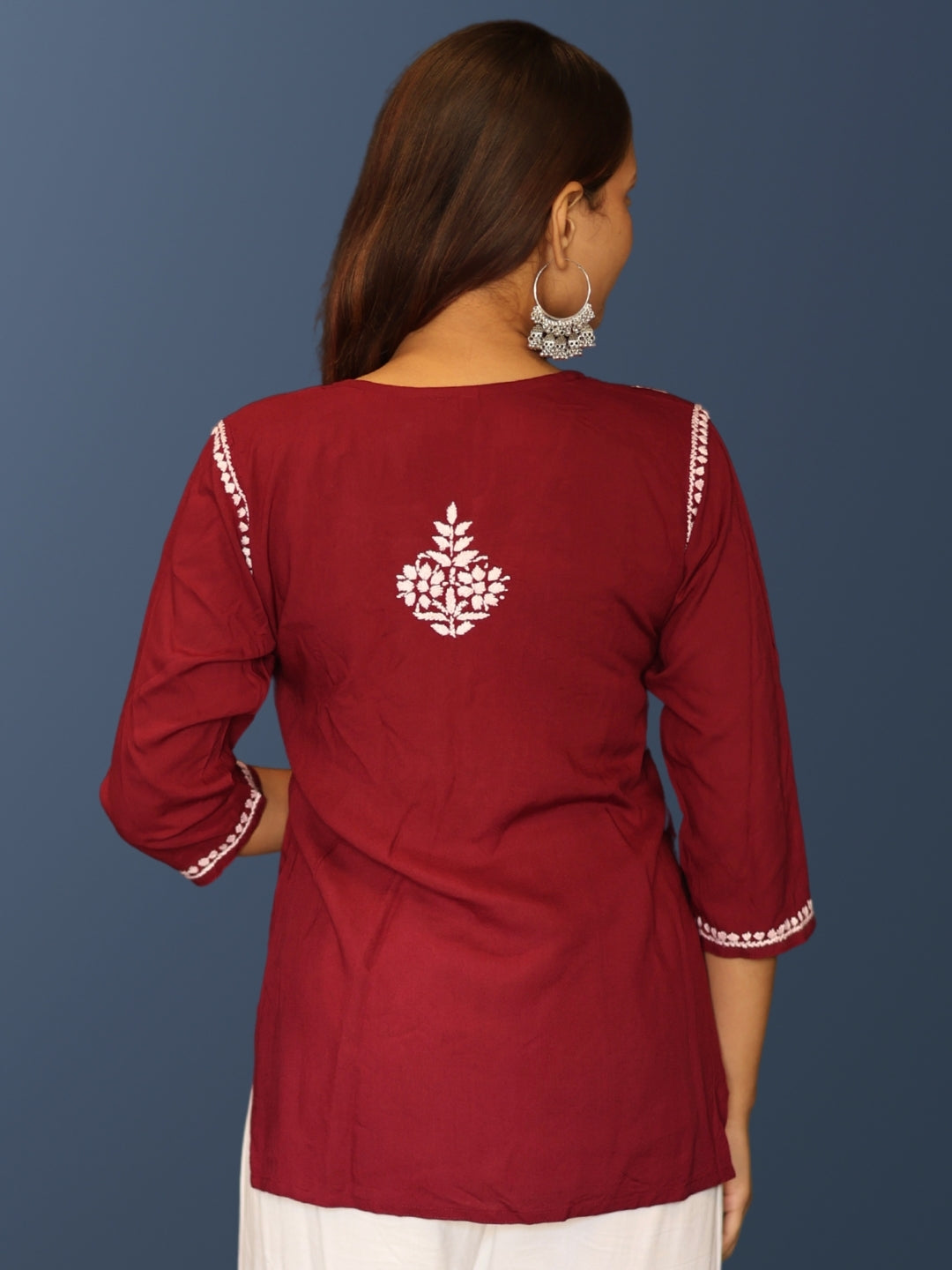 chikankari top short kurta ethnic embroidered lucknowi chikan tunic kurti womens festival daily wear girls handcrafted college wear casual summer comfortable regular formal straight fit