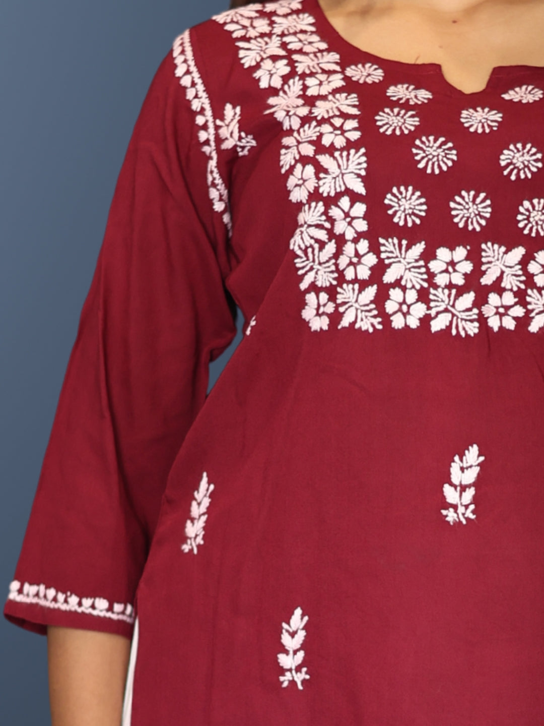 chikankari top short kurta ethnic embroidered lucknowi chikan tunic kurti womens festival daily wear girls handcrafted college wear casual summer comfortable regular formal straight fit
