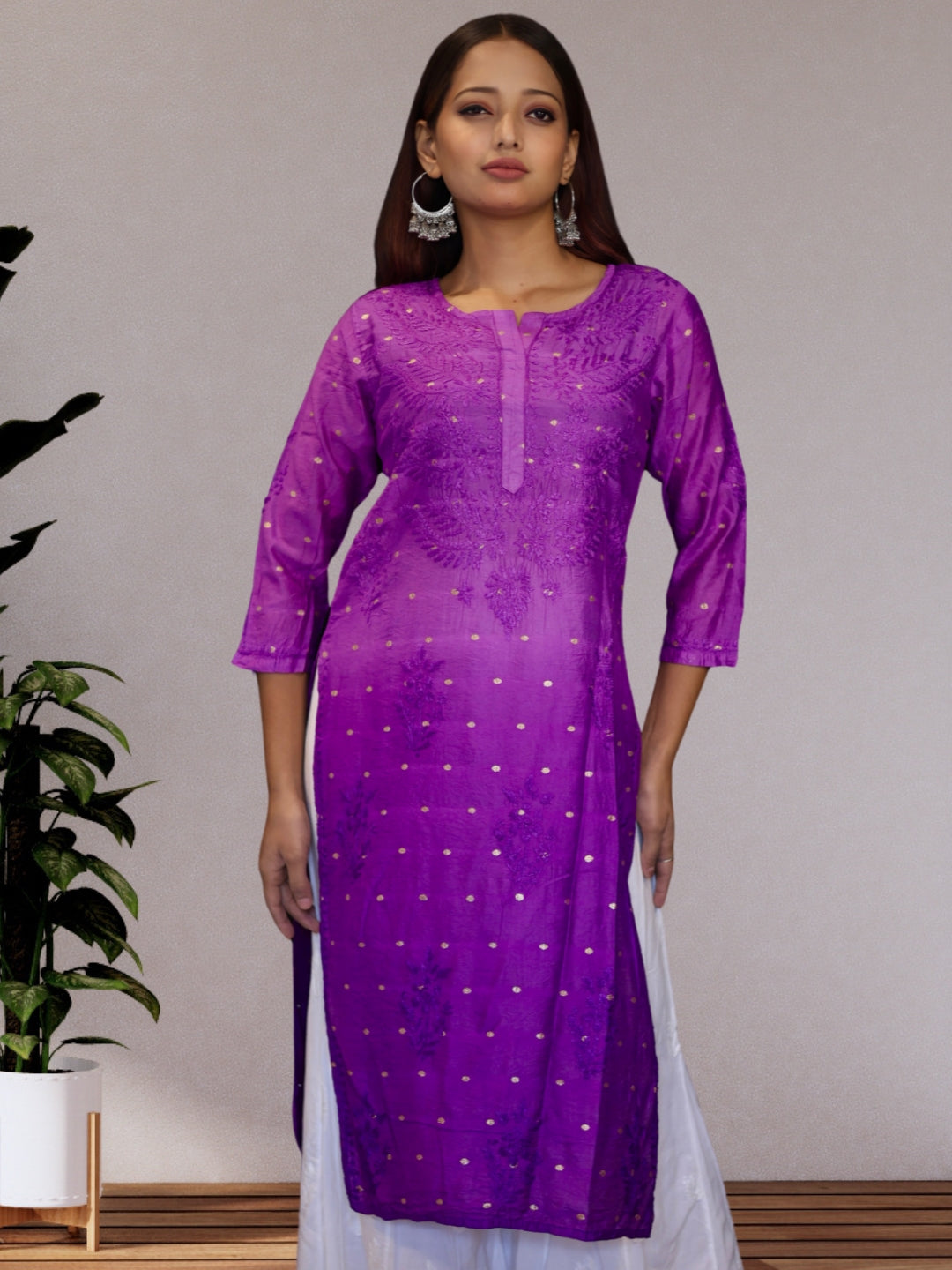 chikankari kurta women ethnic embroidered lucknowi chikan kurti festival daily wear girls handcrafted chanderi silk fabric casual summer comfortable regular formal straight fit lakhnavi chicken ladies