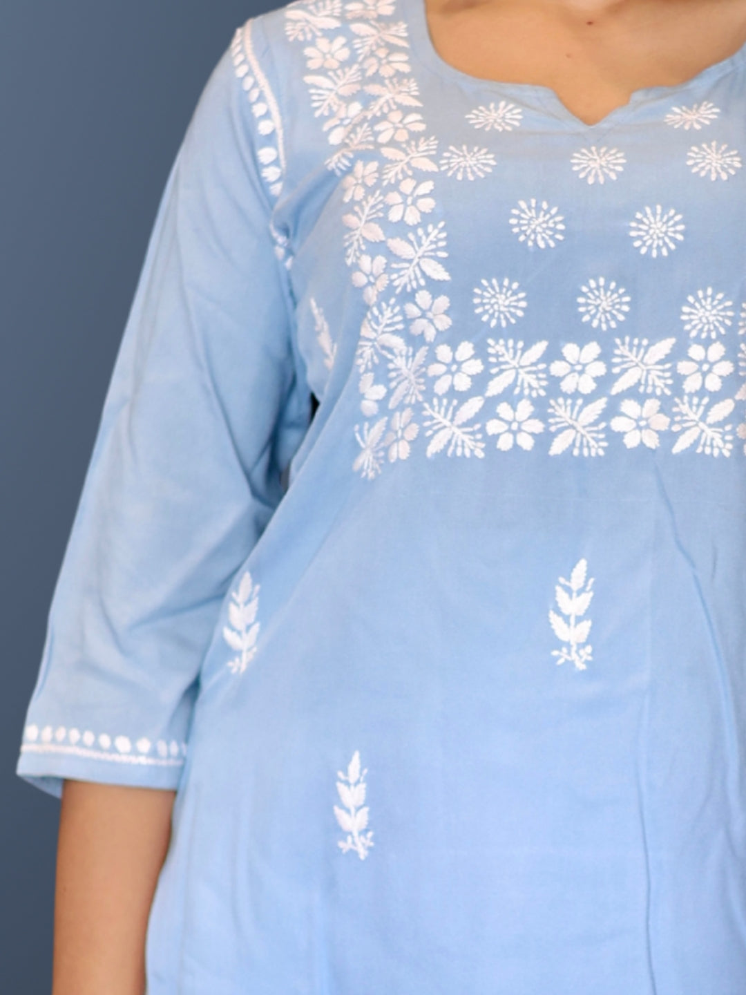 chikankari top short kurta ethnic embroidered lucknowi chikan tunic kurti womens festival daily wear girls handcrafted college wear casual summer comfortable regular formal straight fit