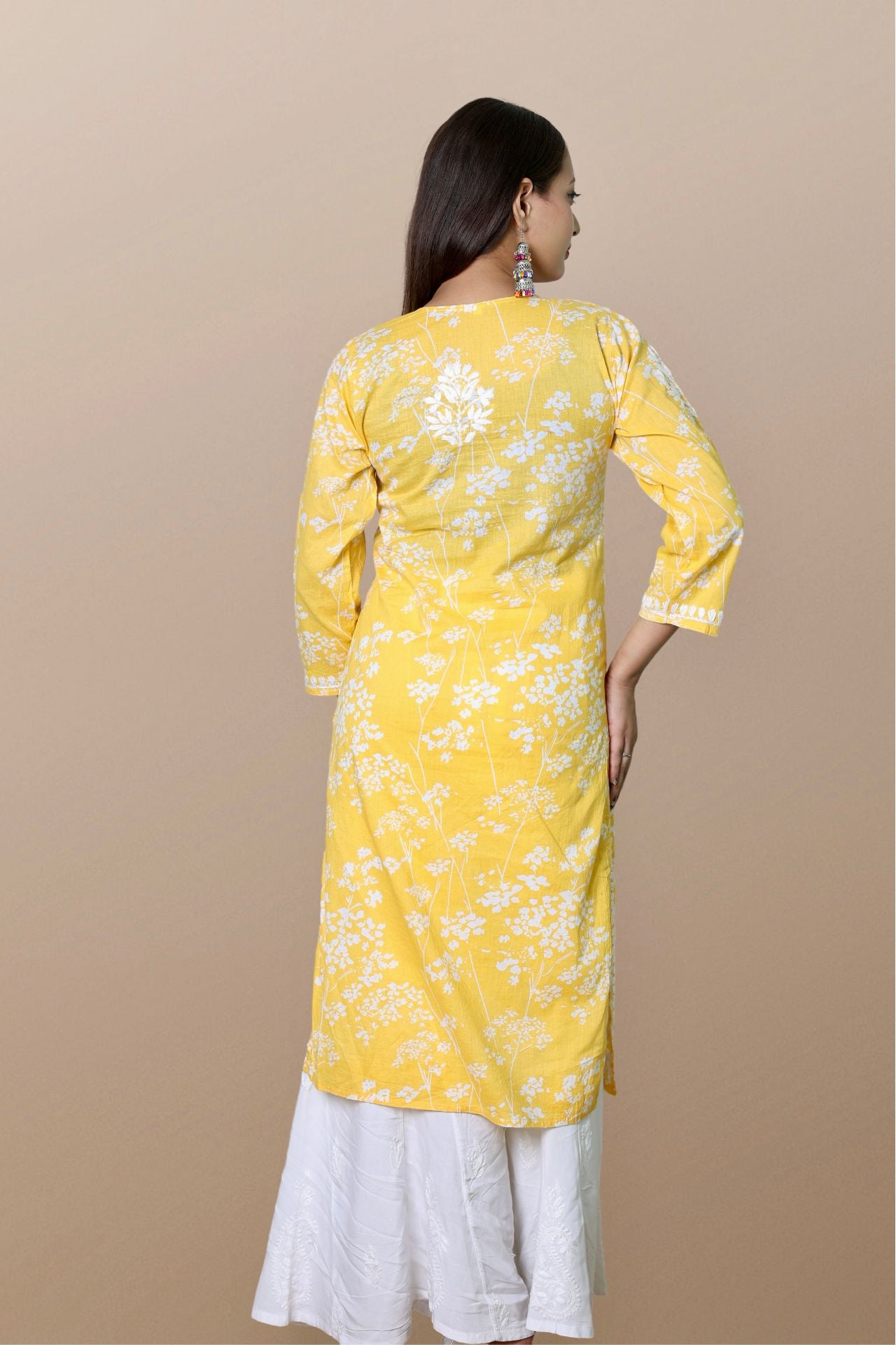 chikankari kurta women ethnic embroidered lucknowi chikan kurti festival daily wear girls handcrafted rayon fabric casual summer comfortable regular formal straight fit Lucknowi chicken ladies