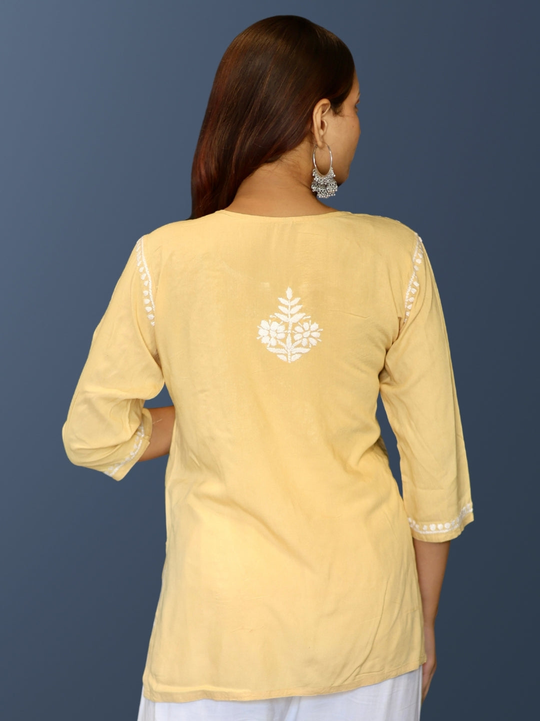 chikankari top short kurta ethnic embroidered lucknowi chikan tunic kurti womens festival daily wear girls handcrafted college wear casual summer comfortable regular formal straight fit