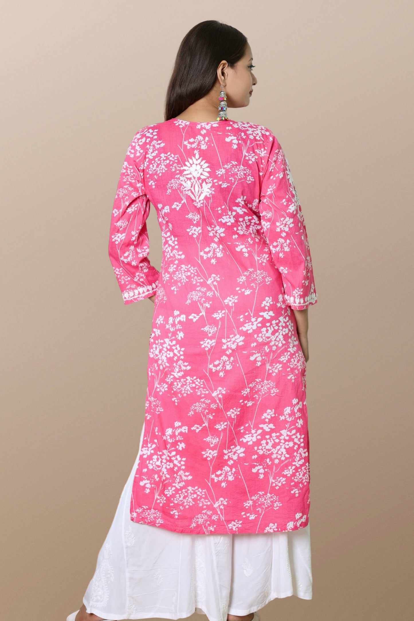 chikankari kurta women ethnic embroidered lucknowi chikan kurti festival daily wear girls handcrafted rayon fabric casual summer comfortable regular formal straight fit lucknowi chicken ladies