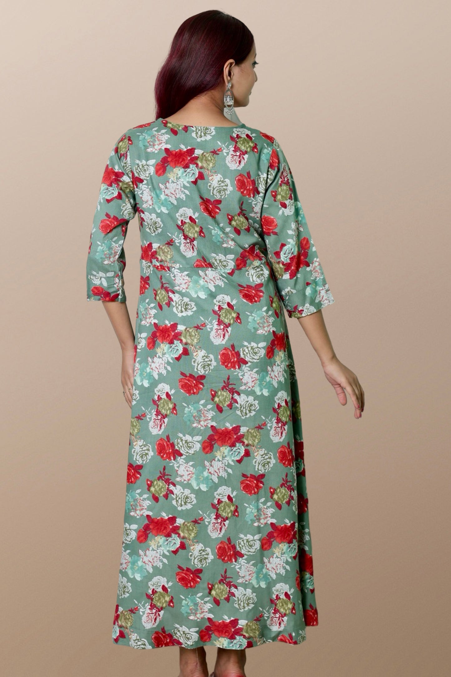 Plus size gown women plussize dress 3XL 4XL 5XL 6XL 7XL 8XL 9XL 10XL 11xl 12xl 13xl 14xl 15xl floral printed rayon maxi flared curvy women flowy long ladies frock style A-line dress indowestern ethnic stylish western