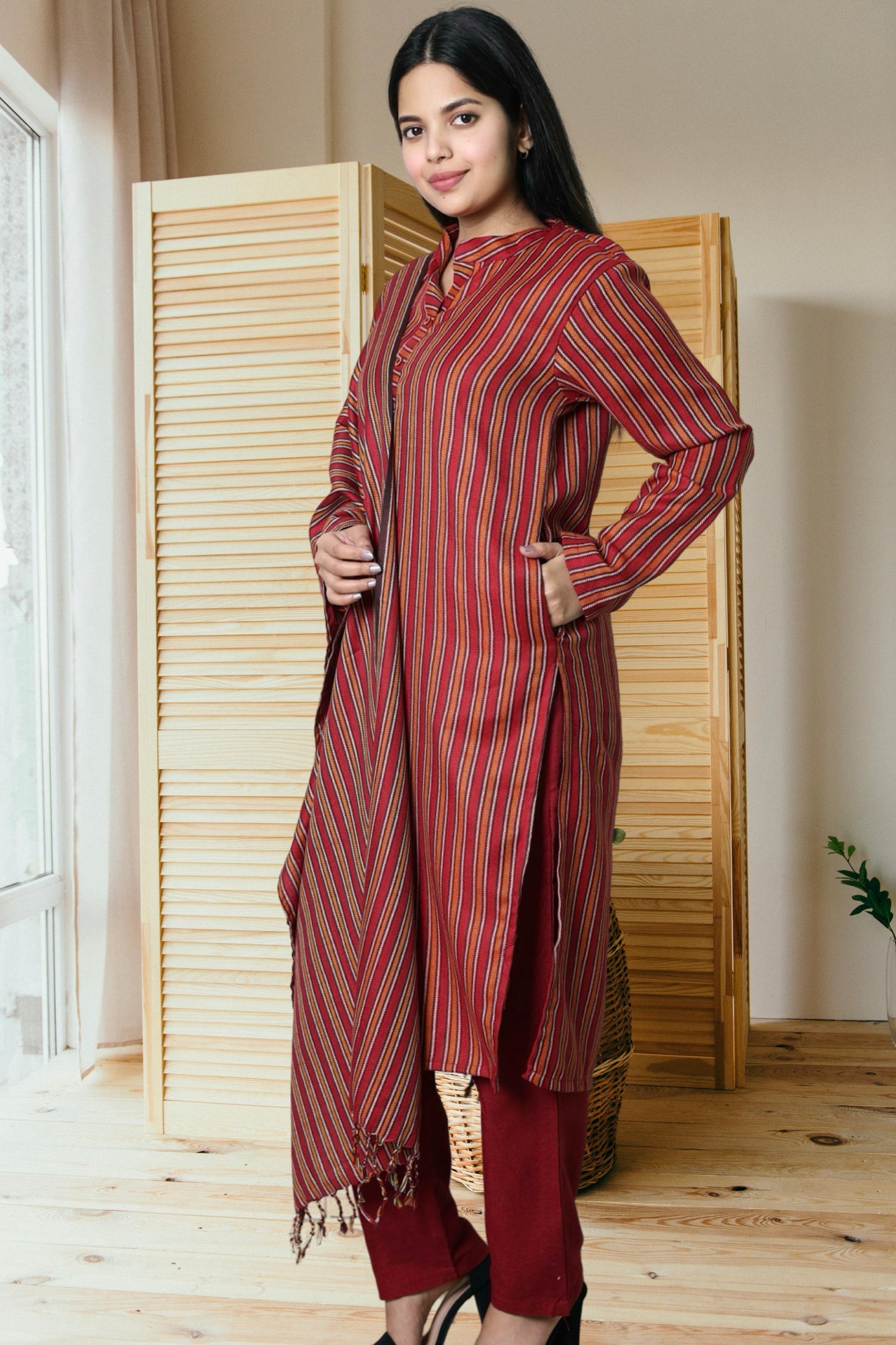 plus size winter wear kurta set women woolen kurti pant dupatta 38 40 42 44 46 48 50 52 54 56 58 S M L Xl Xxl 3xl 4xl 5xl 6xl 7xl 8xl 9xl 10xl 11xl 12xl warm woollen ethnic indian festival daily wear stylish ladies straight long comfortable curvy