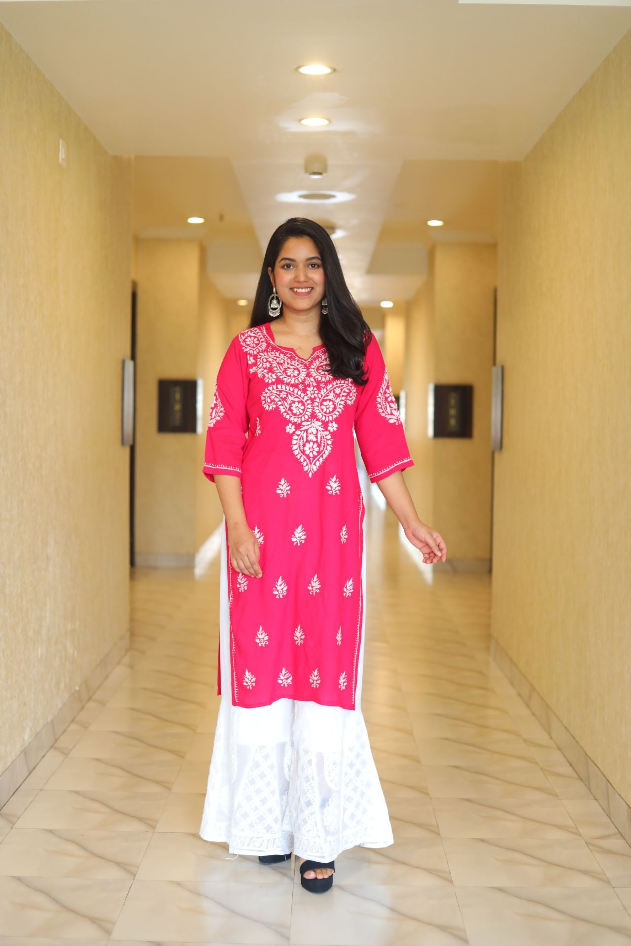 Chikankari Kurti , Lucknowi Kurti, Handcrafted