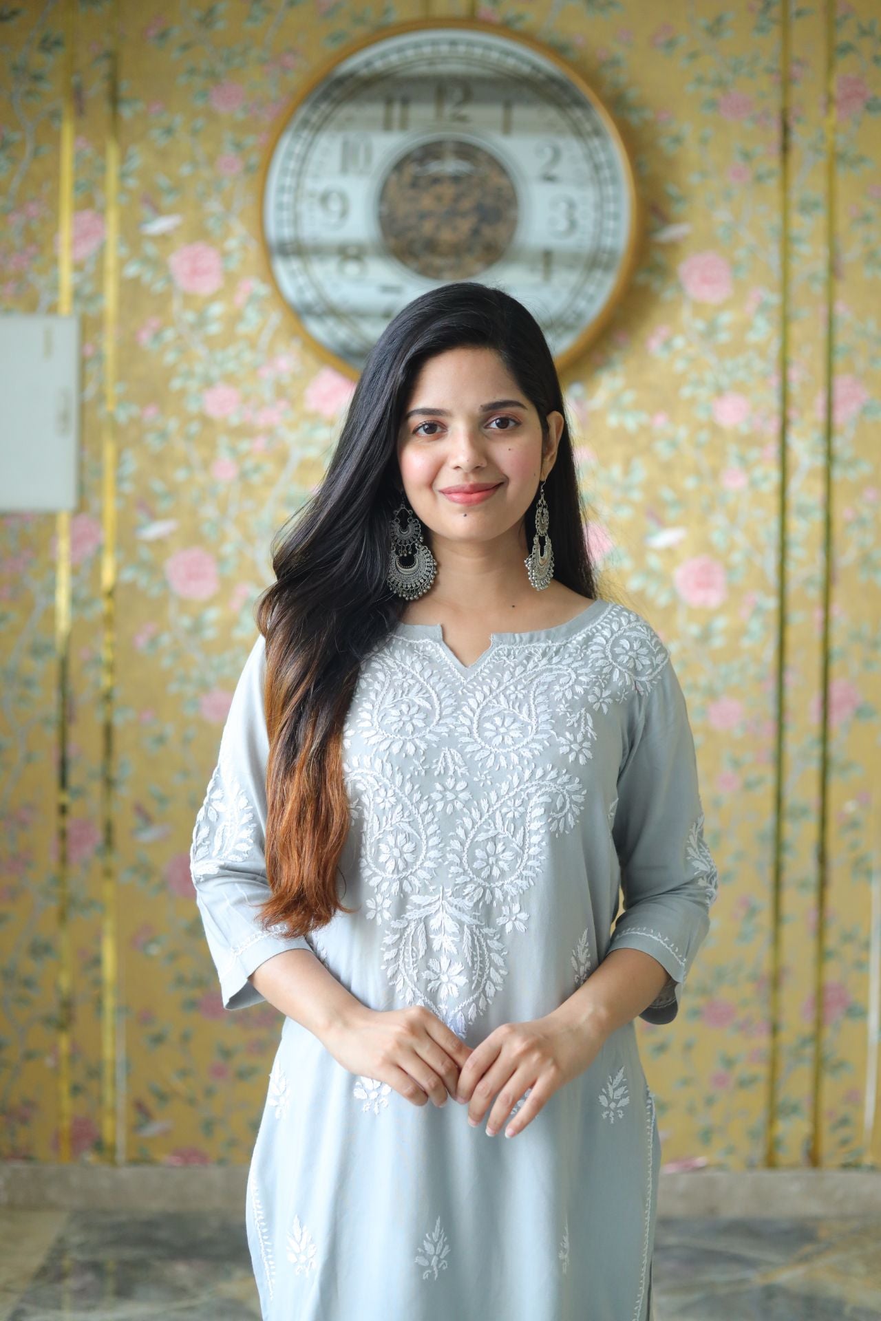 Chikankari Kurti , Lucknowi Kurti, Handcrafted