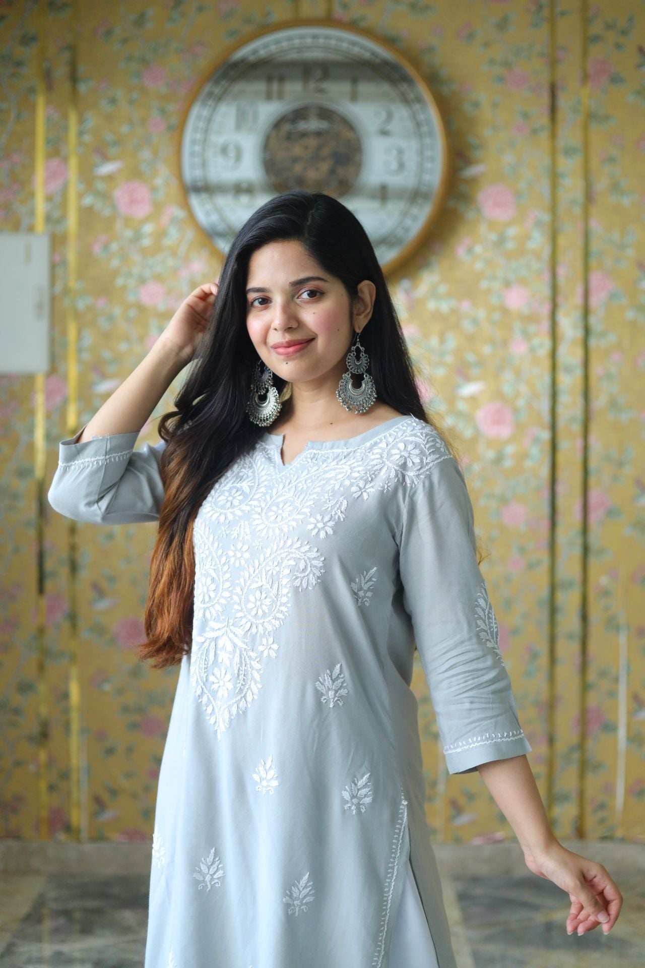 Chikankari Kurti , Lucknowi Kurti, Handcrafted