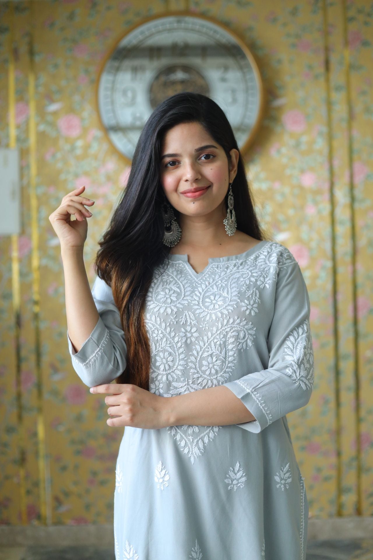 Chikankari Kurti , Lucknowi Kurti, Handcrafted