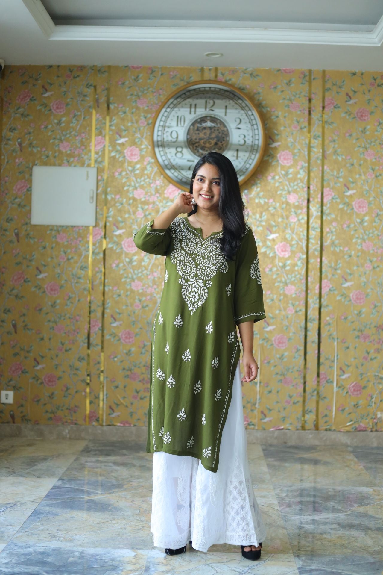 Chikankari Kurti , Lucknowi Kurti, Handcrafted