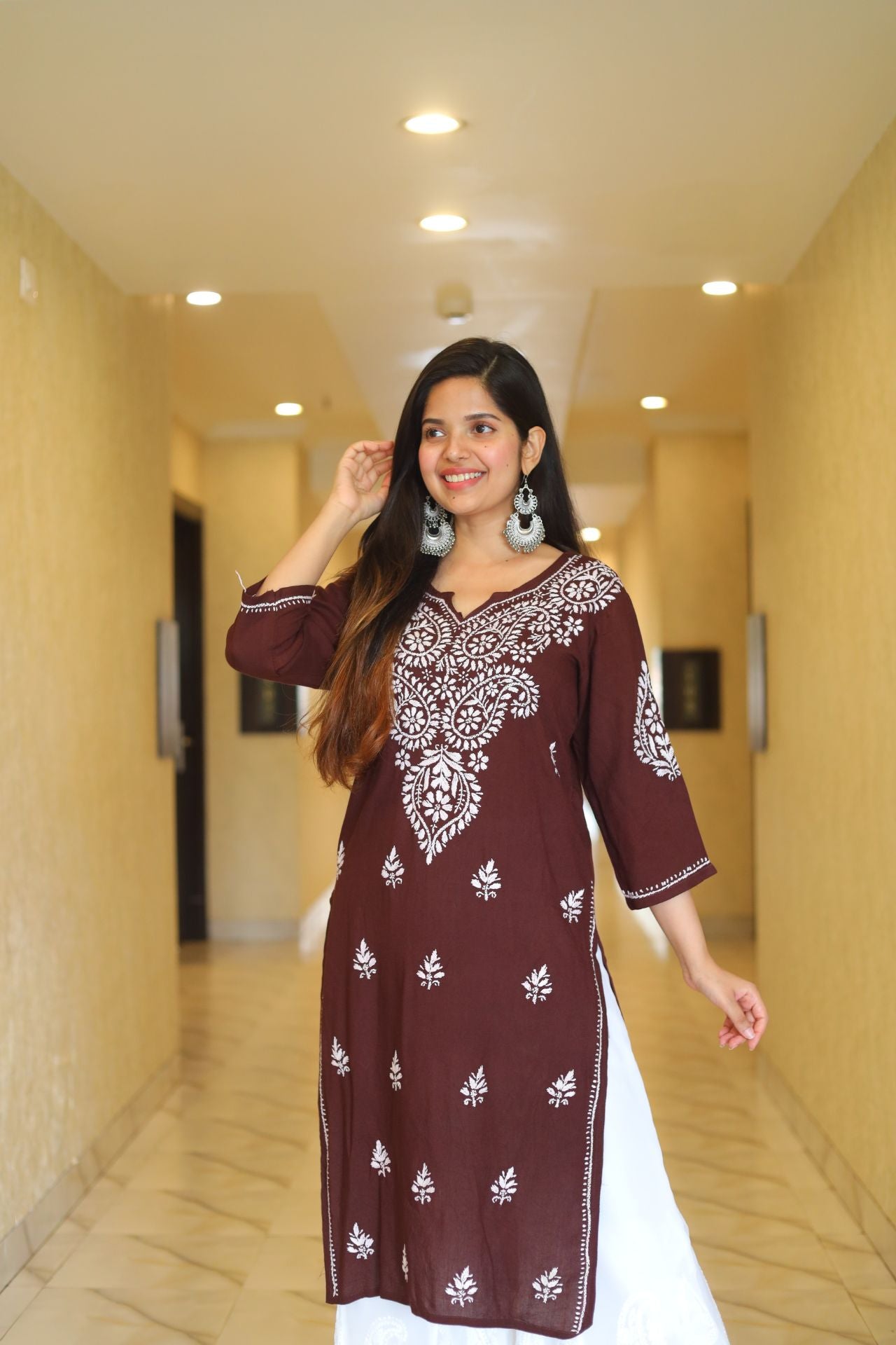 Chikankari Kurti , Lucknowi Kurti, Handcrafted