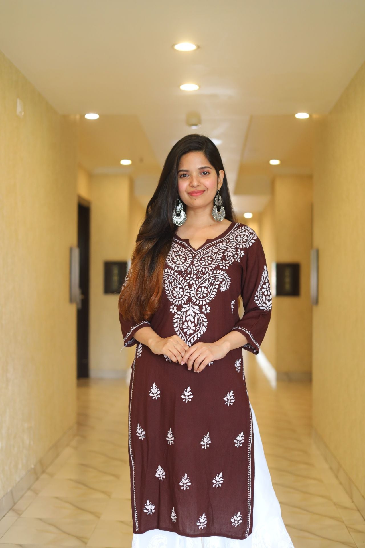 Chikankari Kurti , Lucknowi Kurti, Handcrafted