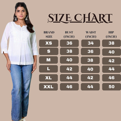 chikankari short kurta ethnic embroidered lucknowi chikan top kurti womens tunic festival daily wear girls handcrafted cotton fabric college wear casual summer comfortable regular formal straight fit