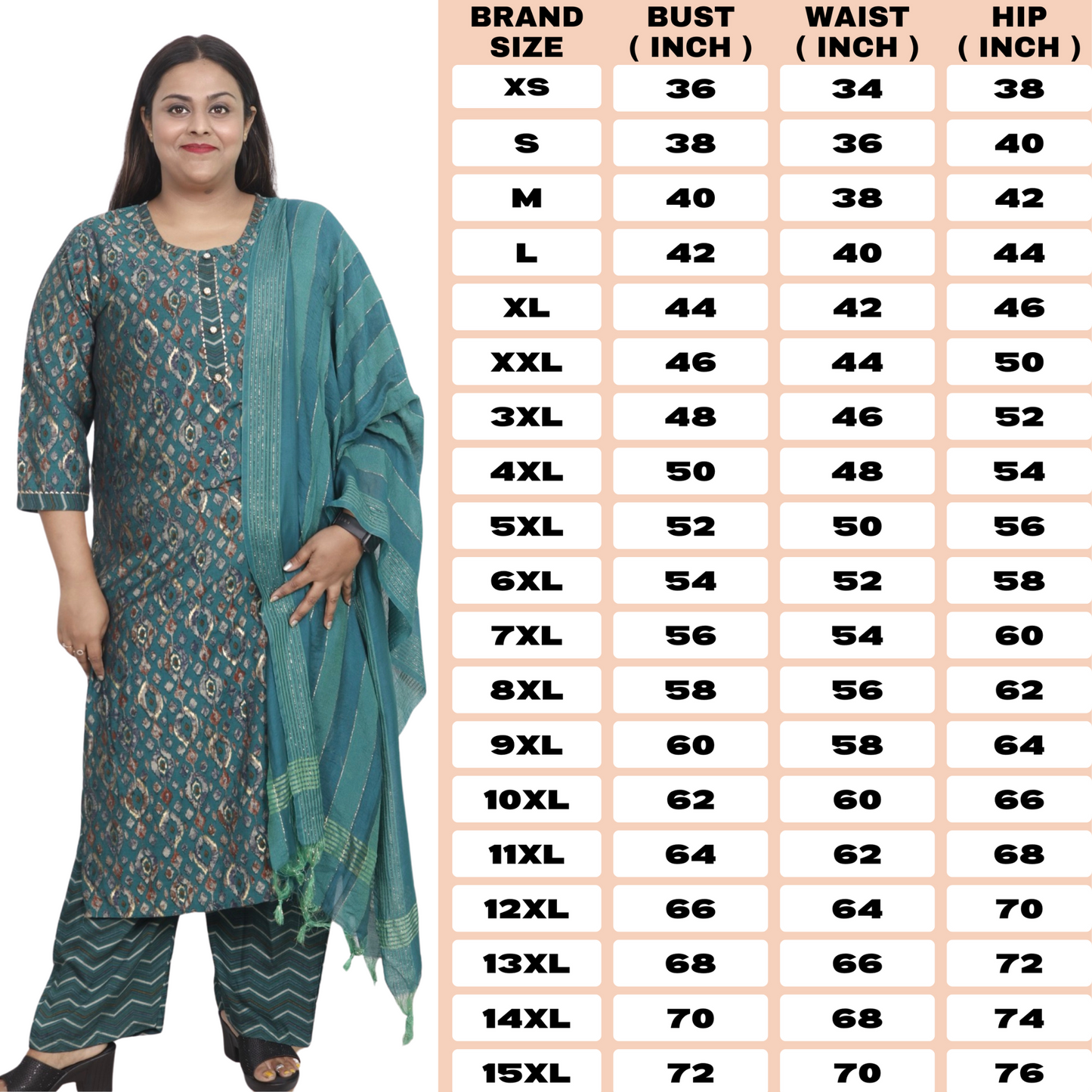 Plus Size Chikankari Kurti