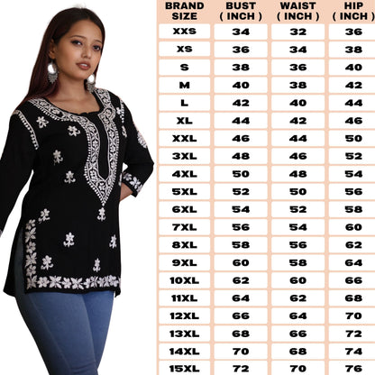 chikankari top short kurta ethnic embroidered lucknowi chikan tunic kurti womens festival daily wear girls handcrafted college wear casual summer comfortable regular formal straight fit