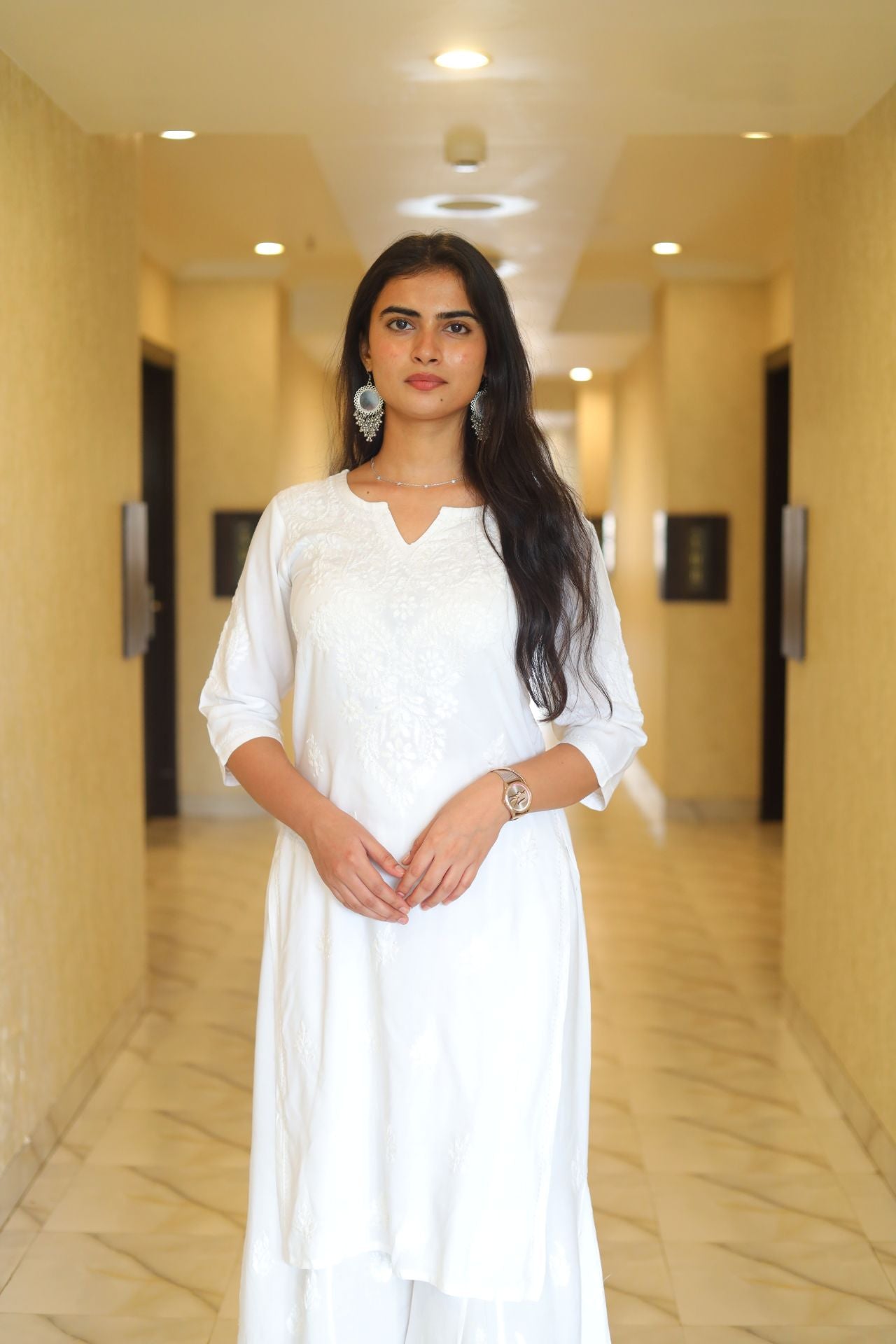 Chikankari Kurti , Lucknowi Kurti, Handcrafted