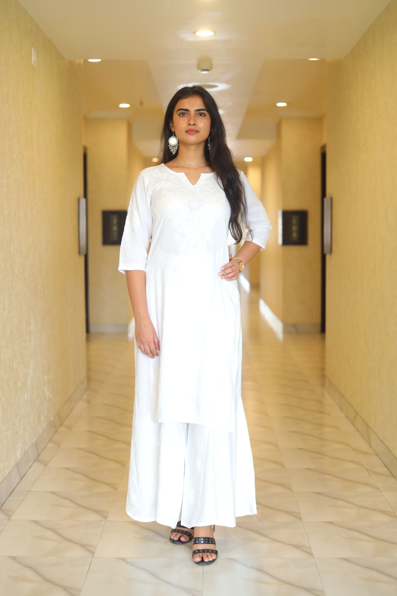 Chikankari Kurti , Lucknowi Kurti, Handcrafted