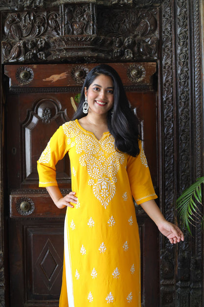   Chikankari Kurti , Lucknowi Kurti, Handcrafted