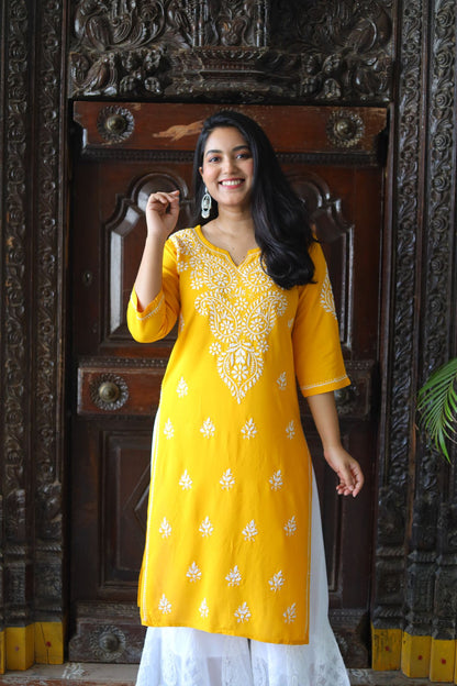 Chikankari Kurti , Lucknowi Kurti, Handcrafted