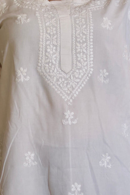 chikankari top short kurta ethnic embroidered lucknowi chikan tunic kurti womens festival daily wear girls handcrafted college wear casual summer comfortable regular formal straight fit