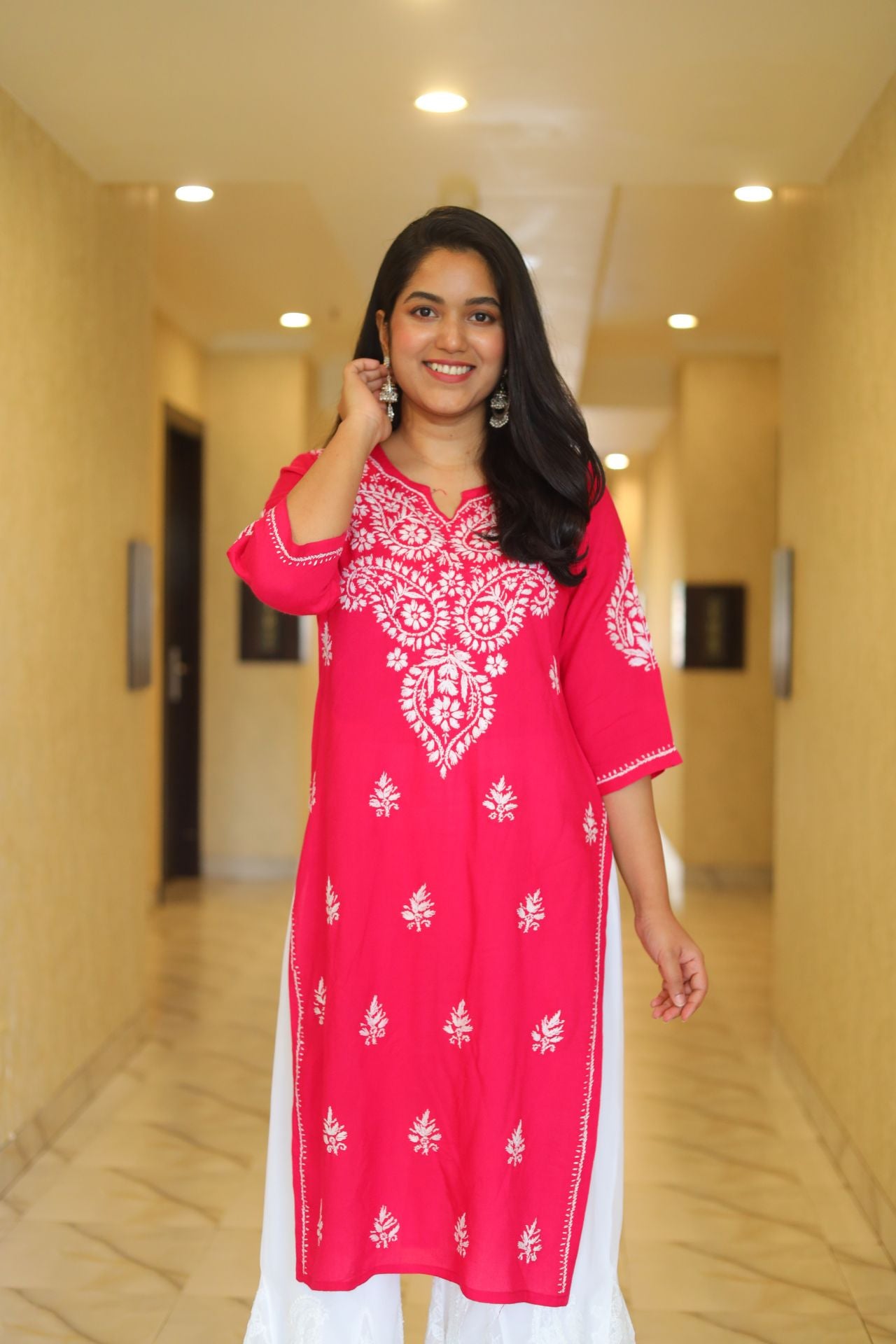 Chikankari Kurti , Lucknowi Kurti, Handcrafted