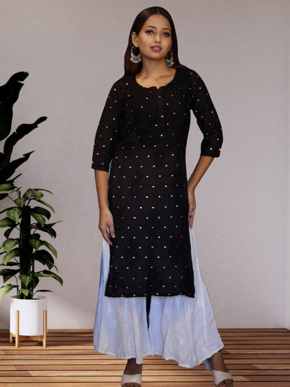 chikankari kurta women ethnic embroidered lucknowi chikan kurti festival daily wear girls handcrafted chanderi silk fabric casual summer comfortable regular formal straight fit lakhnavi chicken ladies
