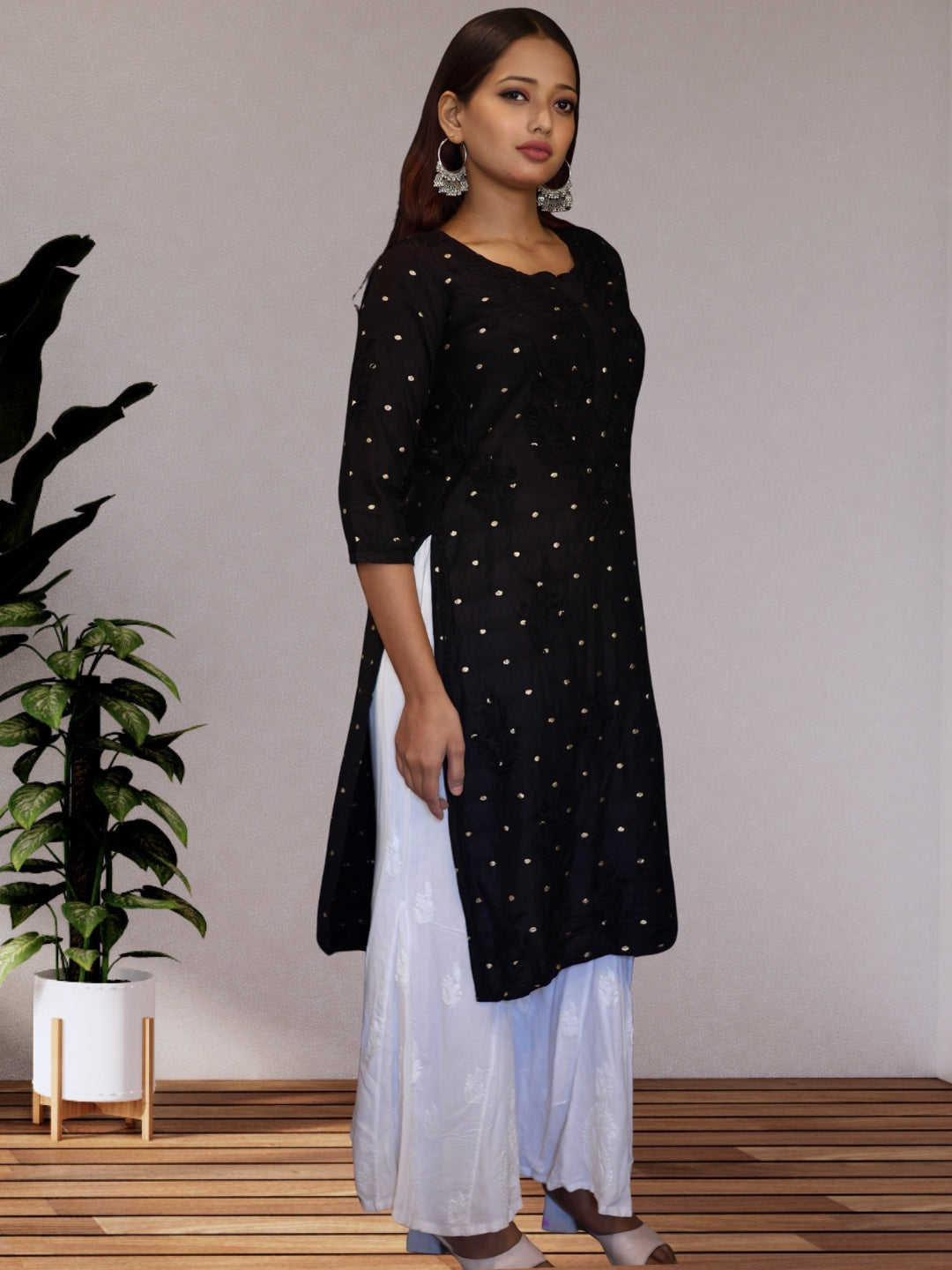chikankari kurta women ethnic embroidered lucknowi chikan kurti festival daily wear girls handcrafted chanderi silk fabric casual summer comfortable regular formal straight fit lakhnavi chicken ladies
