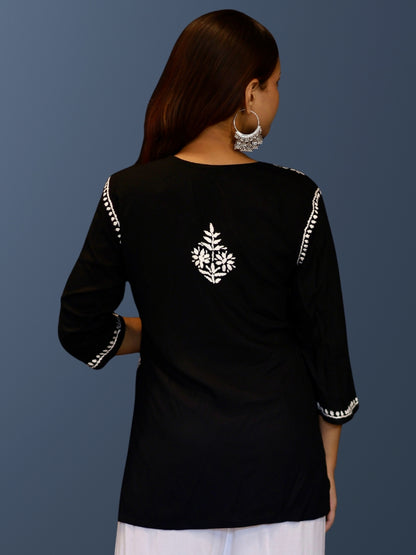 chikankari top short kurta ethnic embroidered lucknowi chikan tunic kurti womens festival daily wear girls handcrafted college wear casual summer comfortable regular formal straight fit