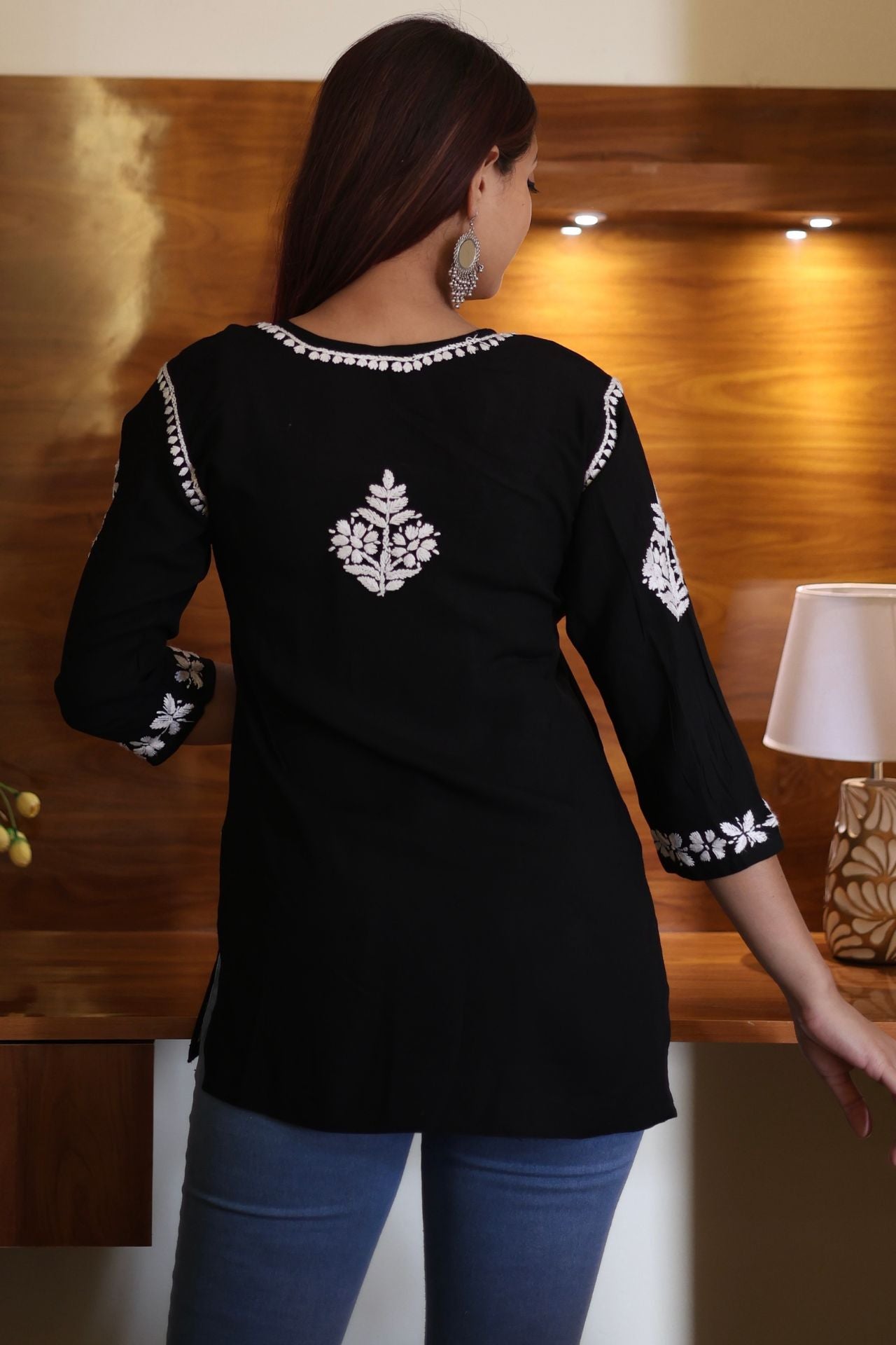 chikankari top short kurta ethnic embroidered lucknowi chikan tunic kurti womens festival daily wear girls handcrafted college wear casual summer comfortable regular formal straight fit
