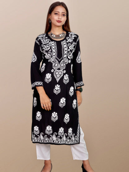 Hand Embroidered Lucknowi Chikankari Modal Kurta/Kurti