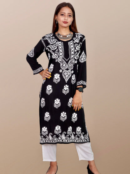 Hand Embroidered Lucknowi Chikankari Modal Kurta/Kurti