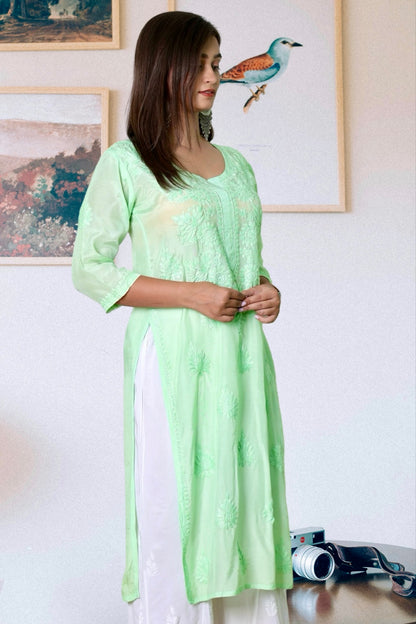 chikankari kurti, lucknowi kurti, lucknowi chikankari kurti, cahnderi chikankari kurti, women’s chikankari kurti, XXS, XS, S, M, L, XL, XXL