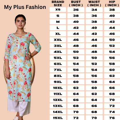 Plus Size Floral Print kurta