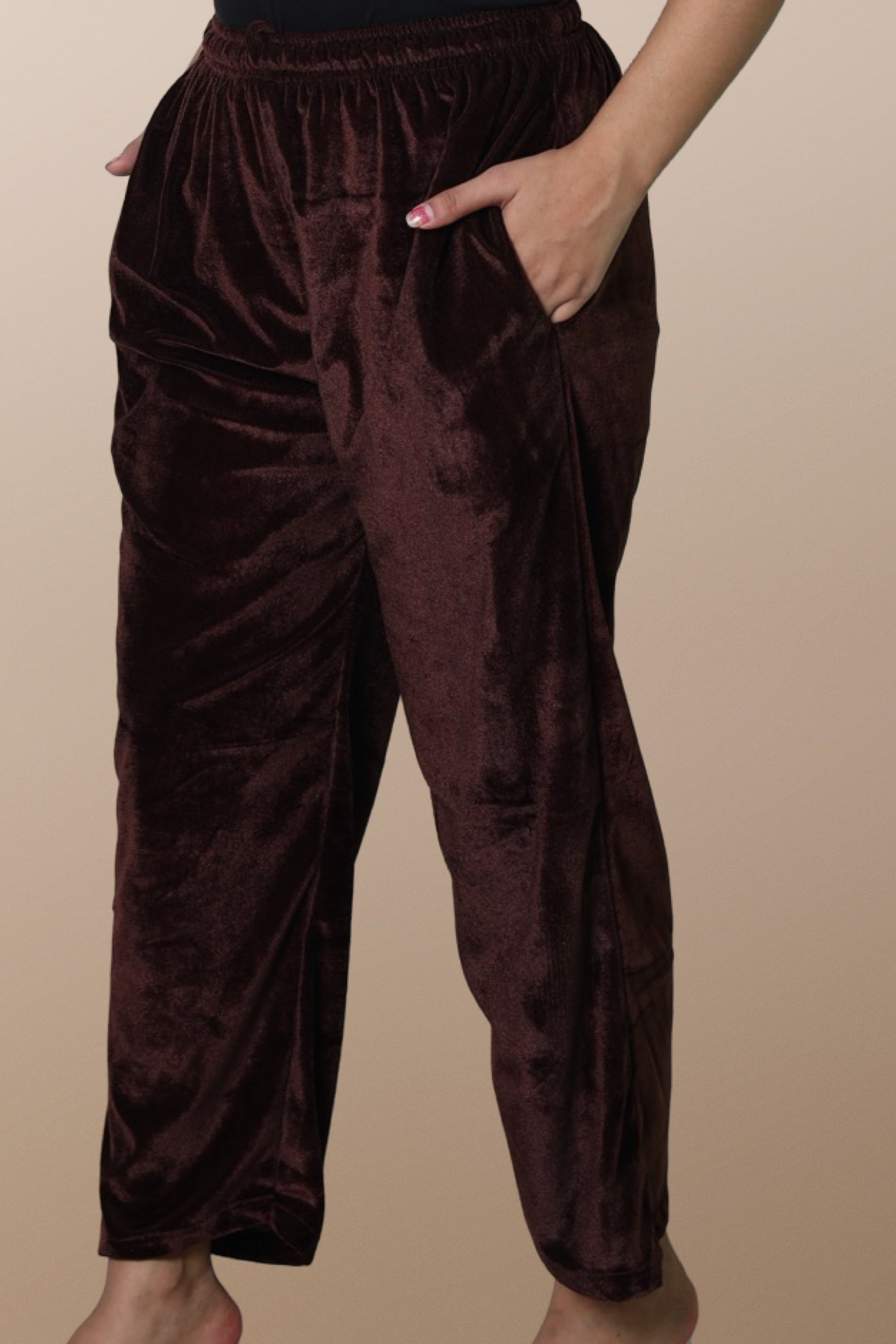 solid plus size winter palazzo pants women ladies wide leg elastic waist casual flowy relaxed loose fit drawstring travel comfortable office XXS XS S M L XL XXL 3XL 4XL 5XL 6XL 7XL 8XL 9XL 10XL warm plazo velvet pants velvet pants
