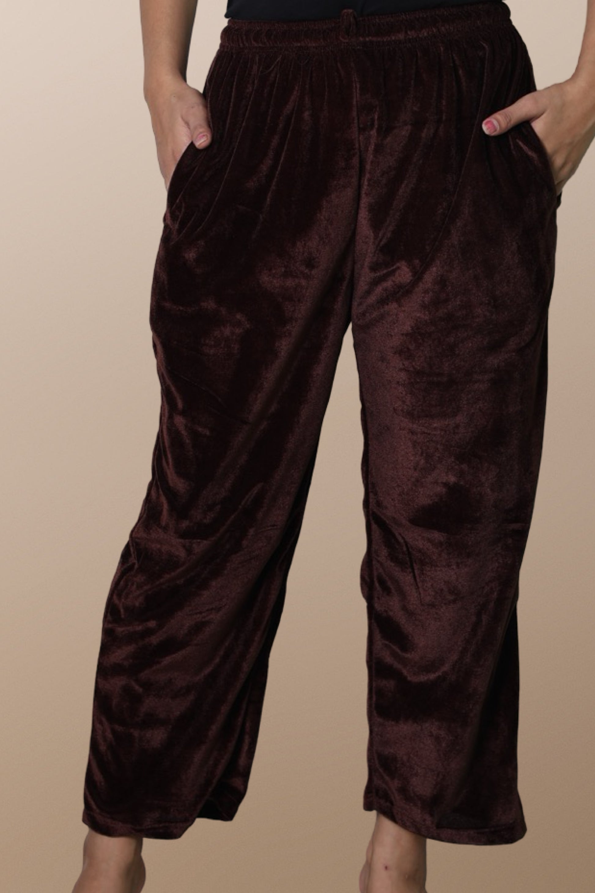 solid plus size winter palazzo pants women ladies wide leg elastic waist casual flowy relaxed loose fit drawstring travel comfortable office XXS XS S M L XL XXL 3XL 4XL 5XL 6XL 7XL 8XL 9XL 10XL warm plazo velvet pants velvet pants
