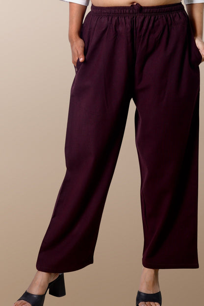 Plus Size Woolen Pants With Two Side Pockets XXS to 15XL