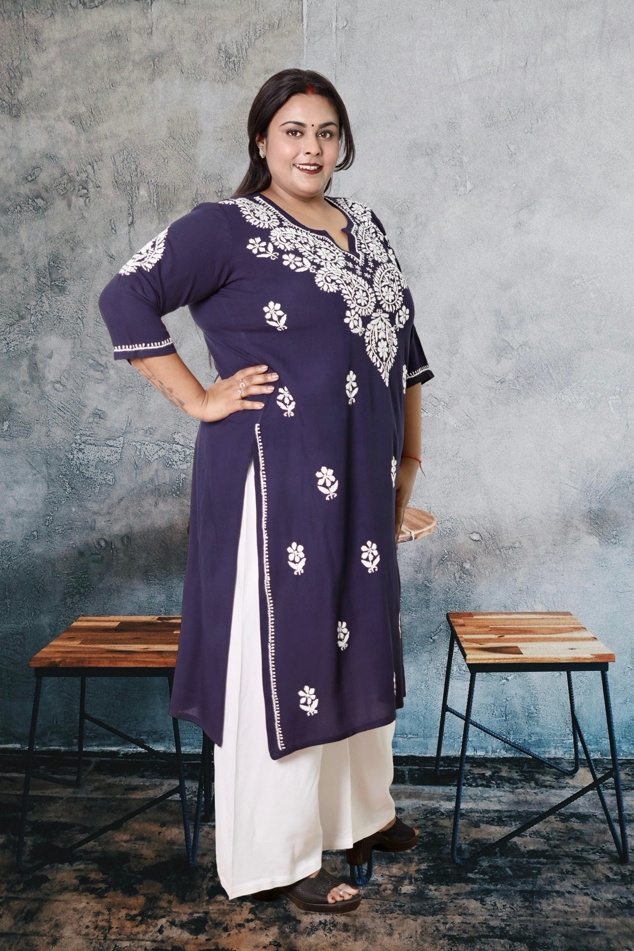 Plus Size Chikankari Kurti