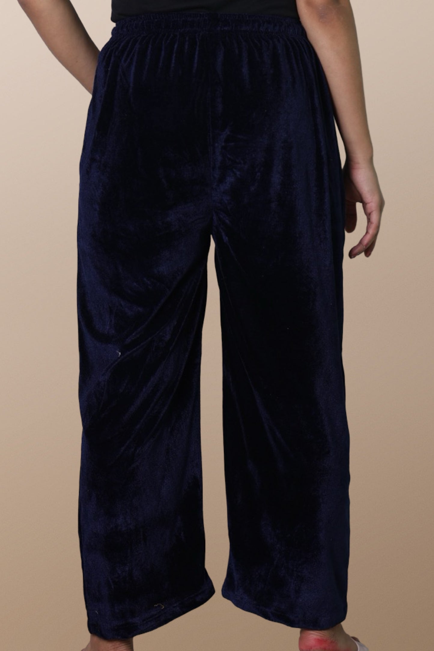 solid plus size winter palazzo pants women ladies wide leg elastic waist casual flowy relaxed loose fit drawstring travel comfortable office XXS XS S M L XL XXL 3XL 4XL 5XL 6XL 7XL 8XL 9XL 10XL warm plazo velvet pants velvet pants
